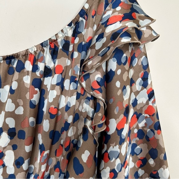 Uncle Frank One Shoulder Lightweight Cinch Waist Dress Abstract Print Medium - Picture 5 of 9